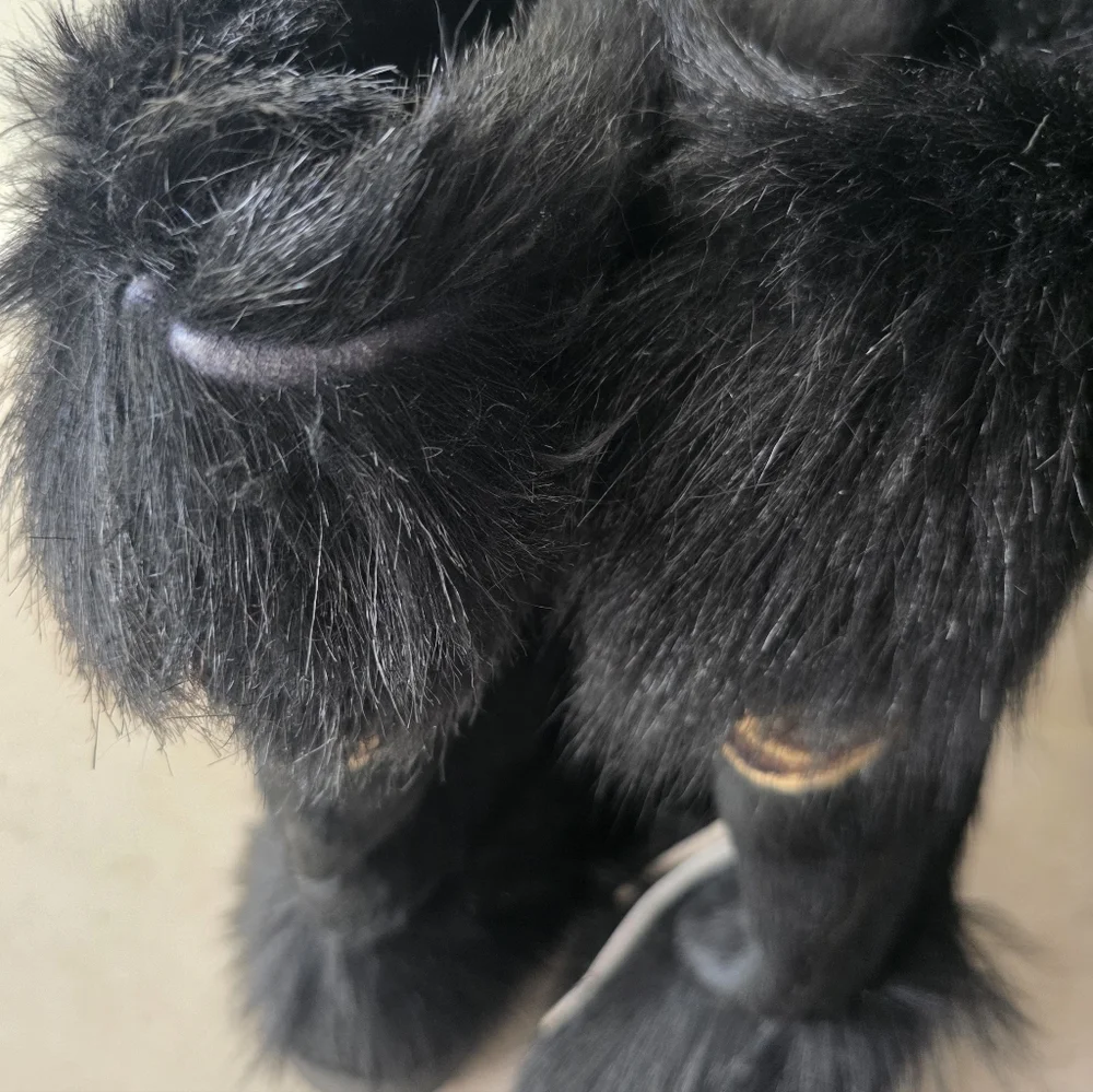 Vintage Tecnica Black Fur Après Ski Boots | Size 6.5- 7 | Made in Italy